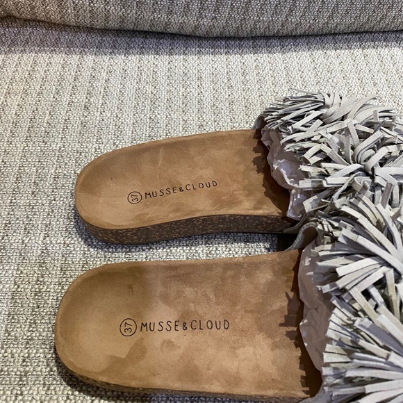 Faux Suede Fringe Slides / Sandals - Picture 5 of 6